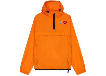 comme des garcons play x k-way claude half-zip jacket orange