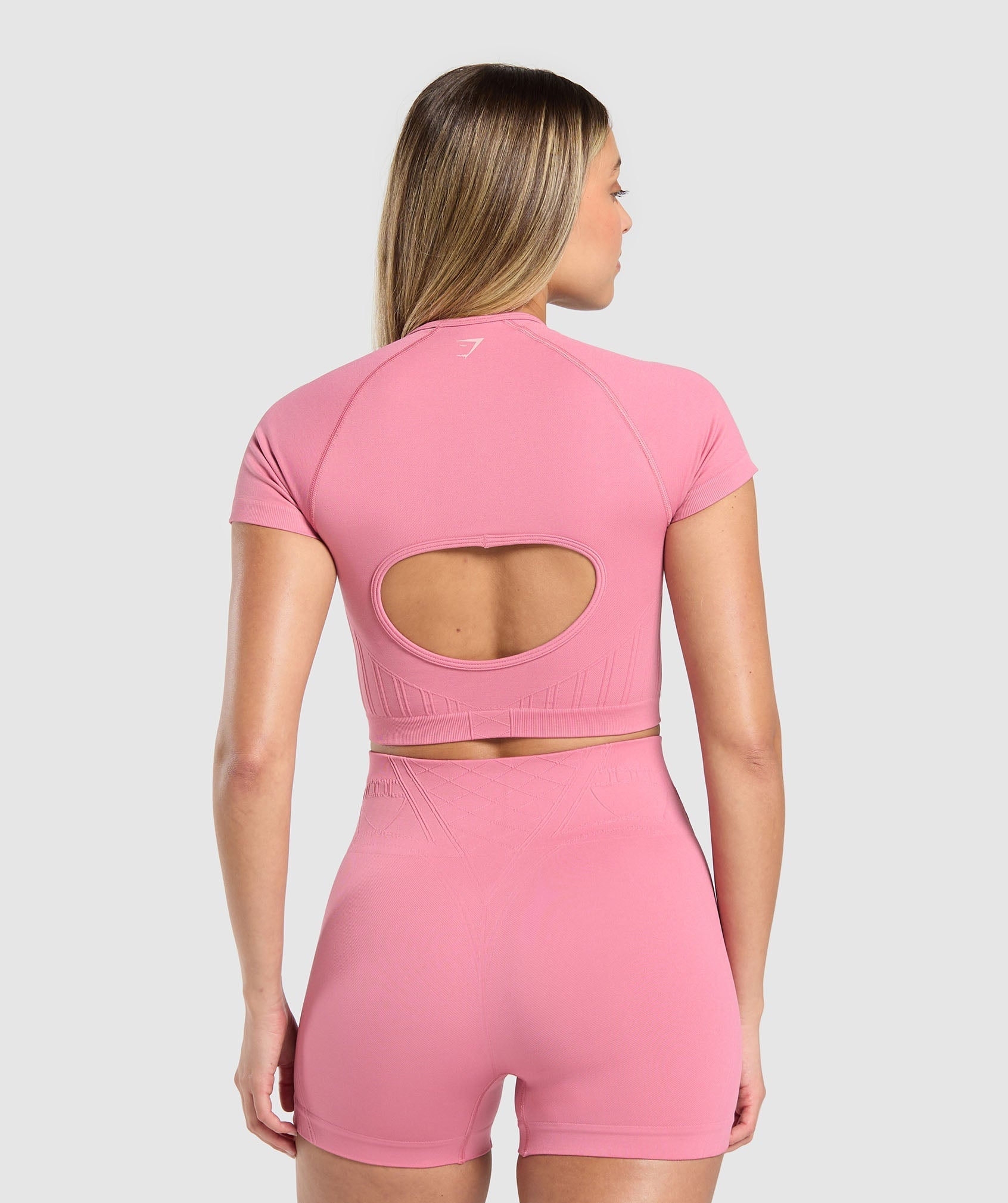 Women's Gymshark Corset Seamless Crop Top Sunset Pink