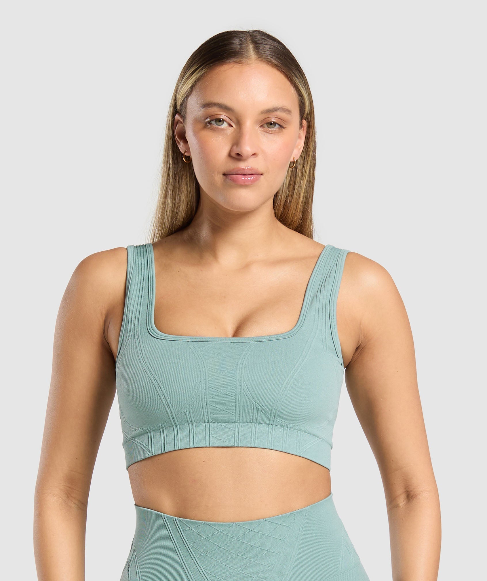 Women's Gymshark Corset Seamless Sports Bra Celeste Blue