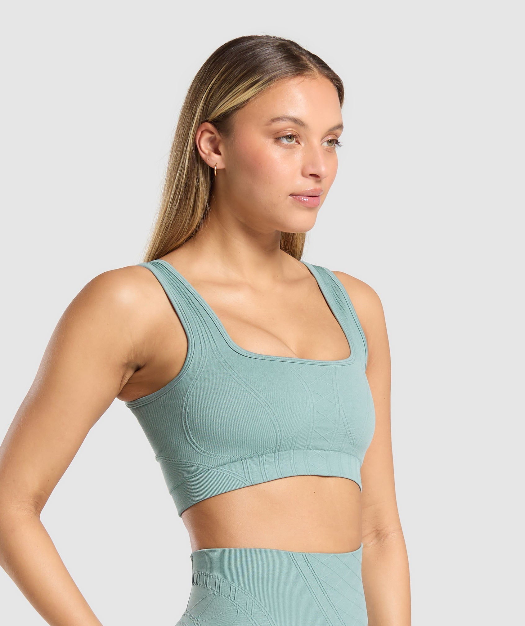 Women's Gymshark Corset Seamless Sports Bra Celeste Blue