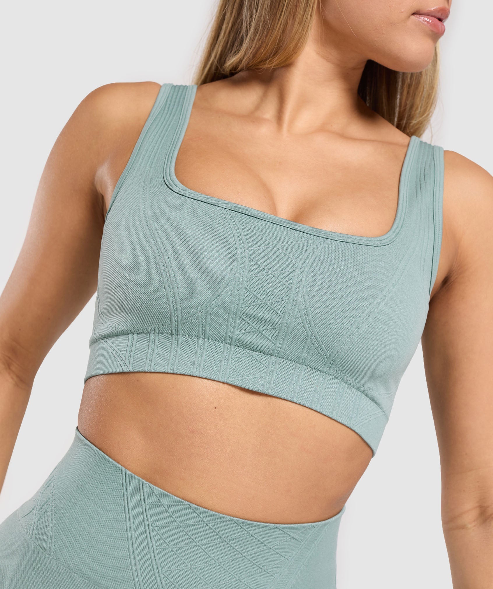 Women's Gymshark Corset Seamless Sports Bra Celeste Blue