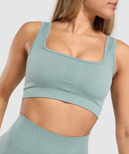 Women's Gymshark Corset Seamless Sports Bra Celeste Blue