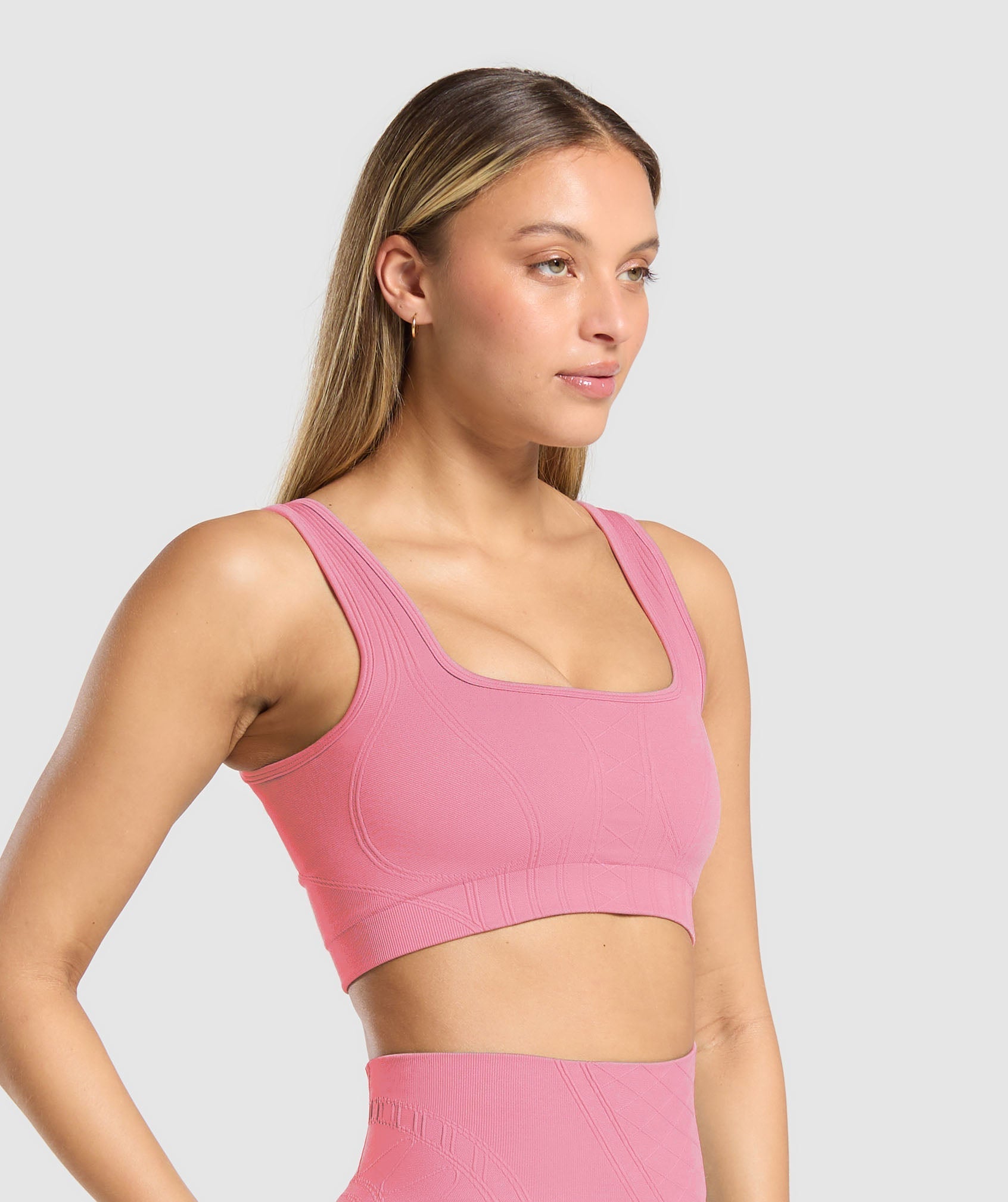 Women's Gymshark Corset Seamless Sports Bra Sunset Pink