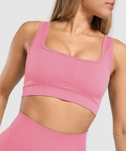 Women's Gymshark Corset Seamless Sports Bra Sunset Pink