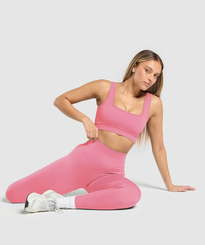 Women's Gymshark Corset Seamless Sports Bra Sunset Pink