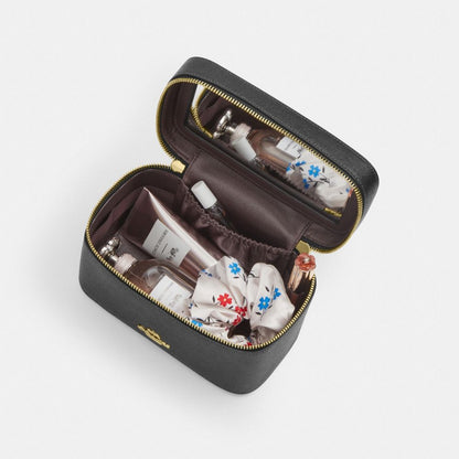 Coach Cosmetic Case In Signature Canvas Gold Walnut Black