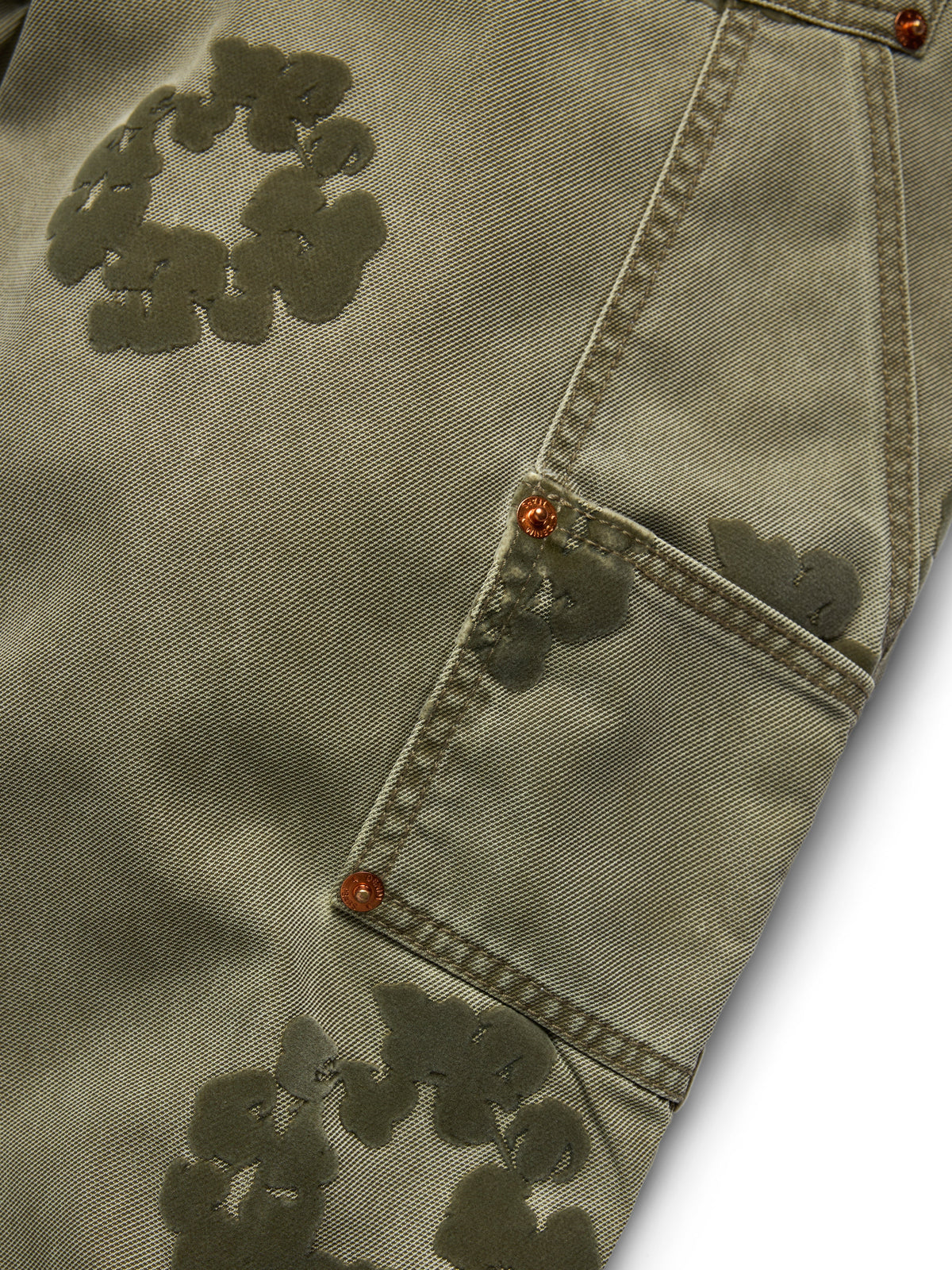 Denim Tears Cotton Wreath Flocked Carpenter Pant