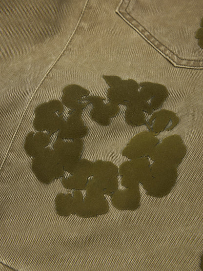 Denim Tears Cotton Wreath Flocked Short Khaki