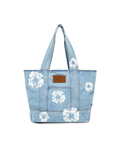 Denim Tears Cotton Wreath Light Wash Denim Tote Bag