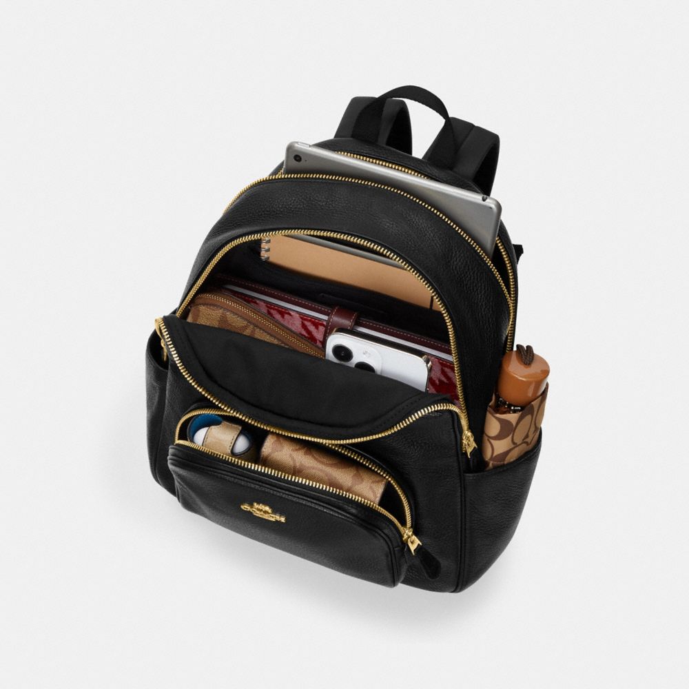 Court Backpack Pebbled Leather-Gold-Black Pebbled Leather-Gold-Black