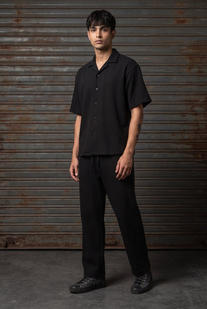 BLACK CO-ORD SET MEN'S SHIRT
