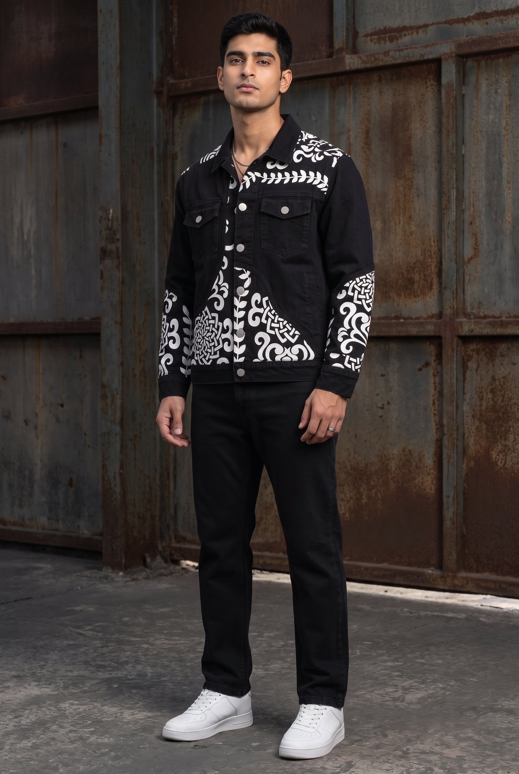 PATCHWORK DENIM BLACK MEN'S JACKET [50/50 LIMITED EDITION]