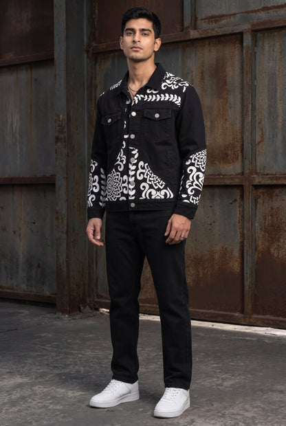PATCHWORK DENIM BLACK MEN'S JACKET [50/50 LIMITED EDITION]