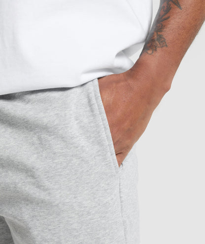 Gymshark Crest 9" Shorts Light Grey Marl