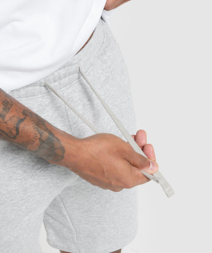 Gymshark Crest 9" Shorts Light Grey Marl