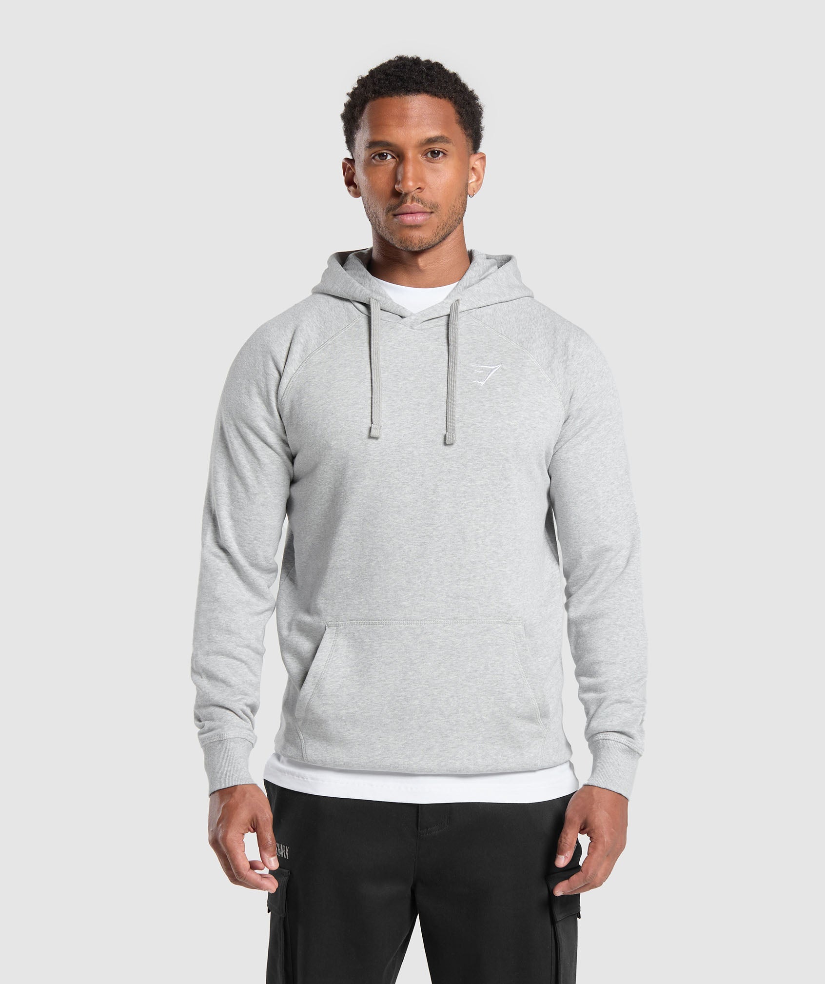 Gymshark Crest Hoodie Light Grey Marl