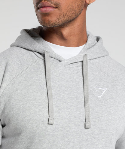 Gymshark Crest Hoodie Light Grey Marl