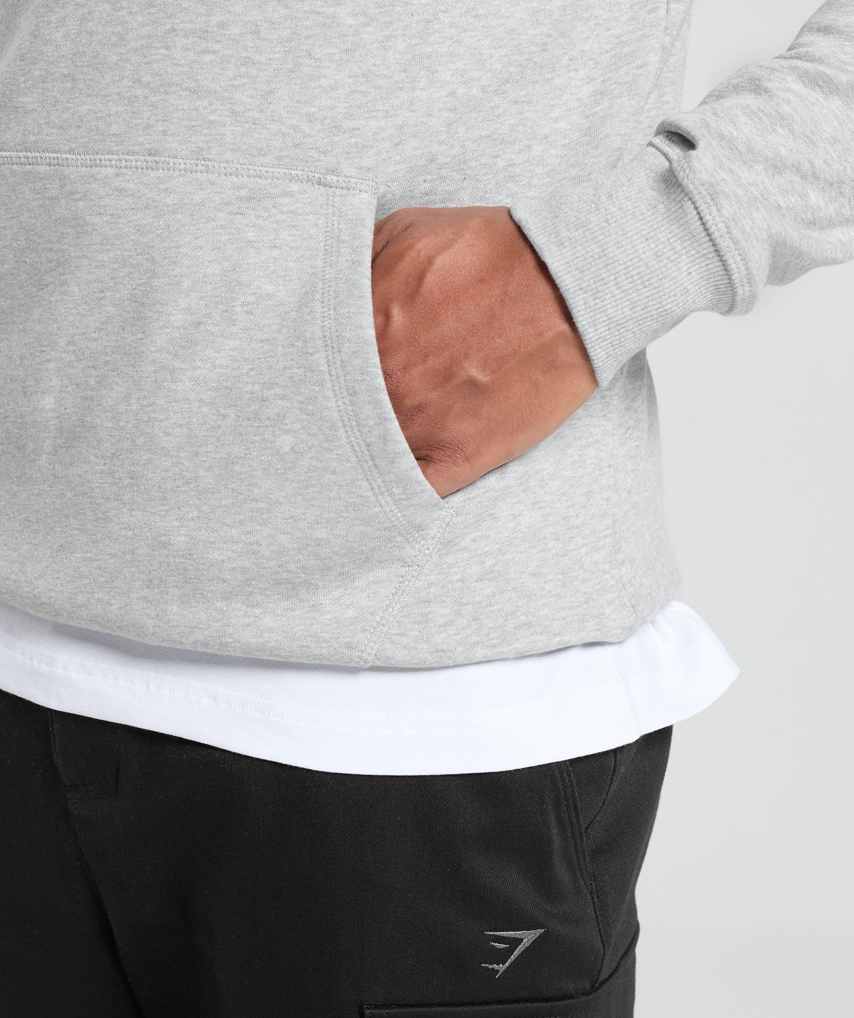 Gymshark Crest Hoodie Light Grey Marl