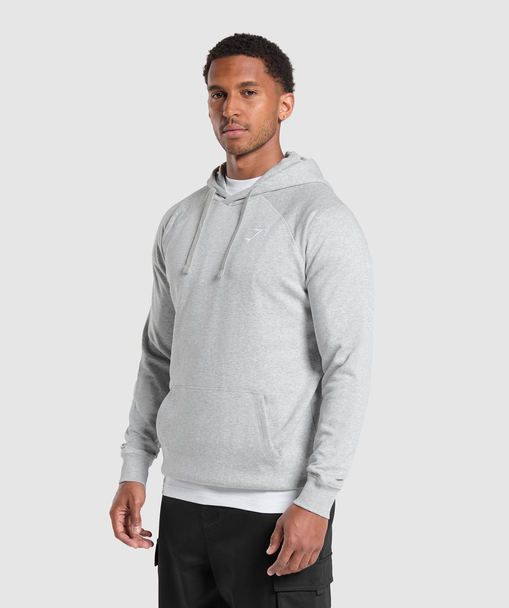Gymshark Crest Hoodie Light Grey Marl