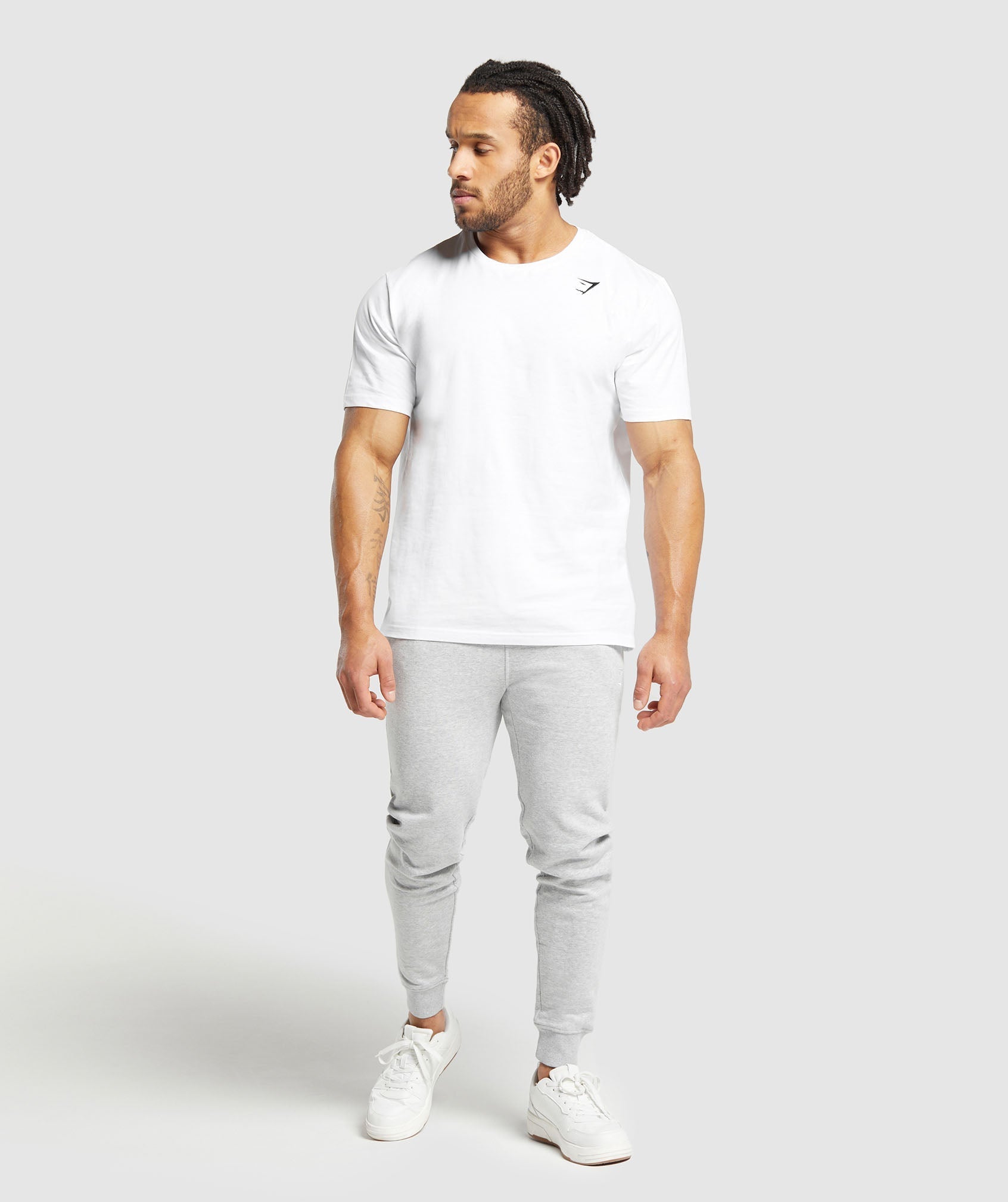 Gymshark Crest Joggers Light Grey Marl
