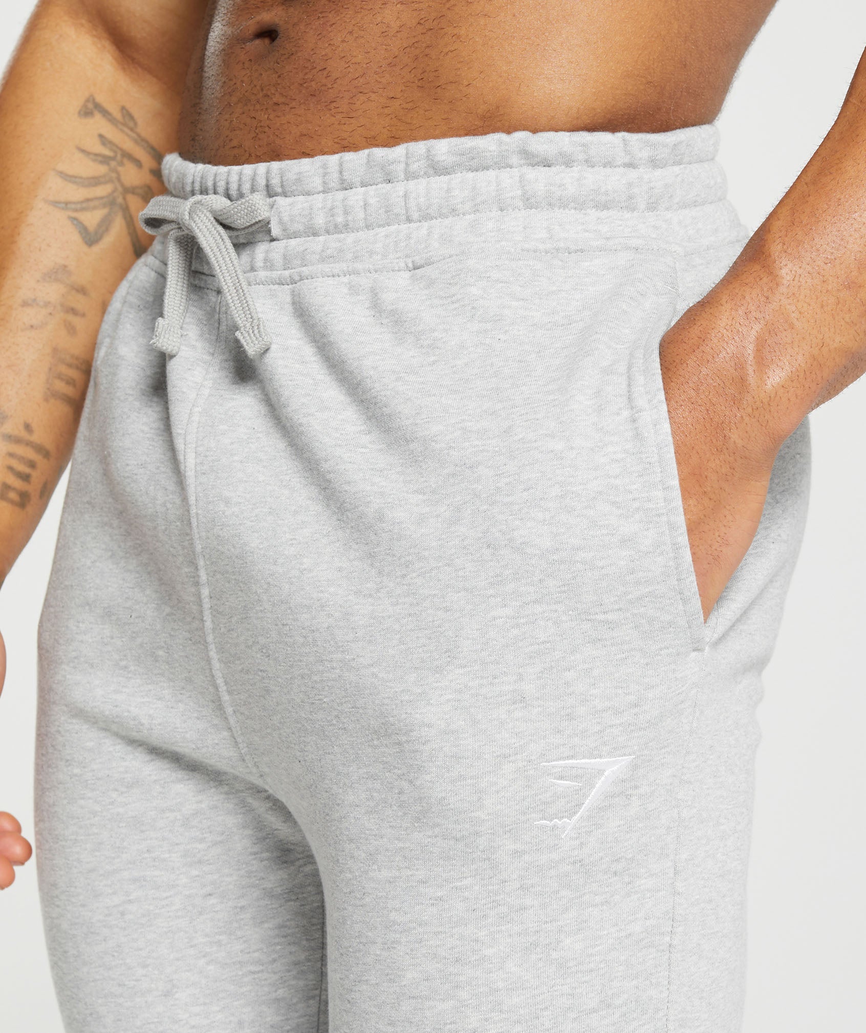 Gymshark Crest Joggers Light Grey Marl