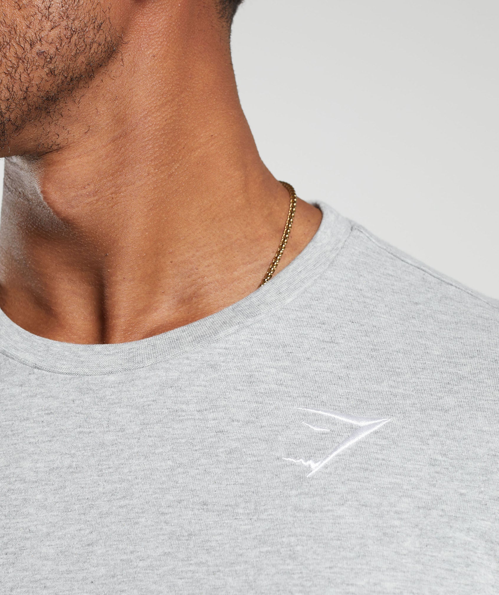 Gymshark Crest Long Sleeve T-Shirt Light Grey Marl