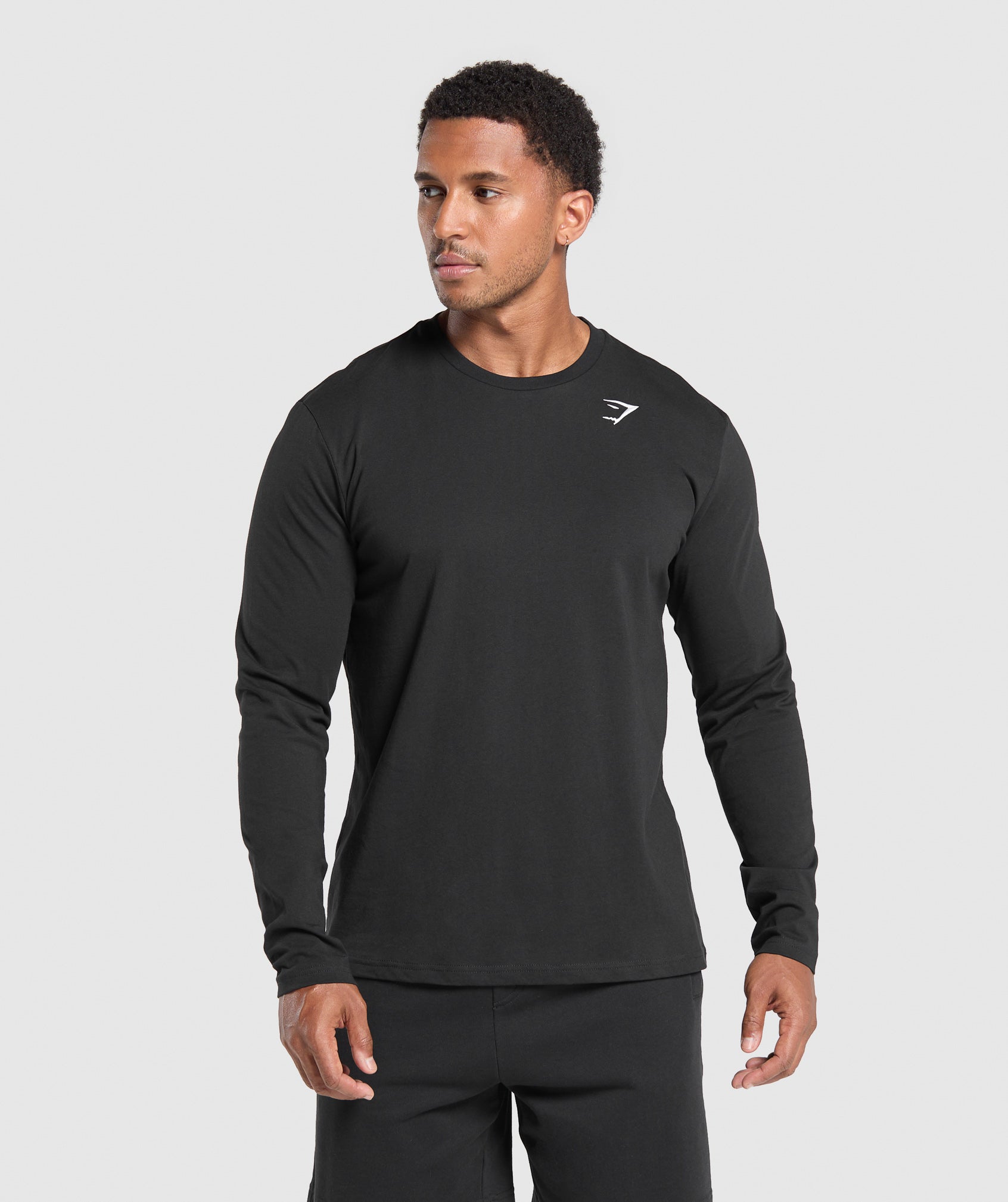 Gymshark Crest Long Sleeve T-Shirt Black