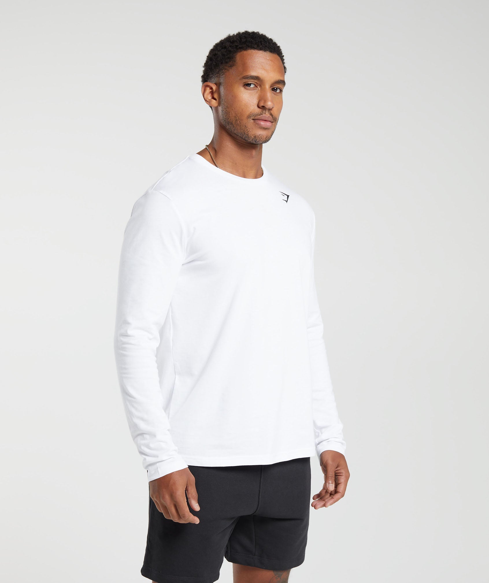 Gymshark Crest Long Sleeve T-Shirt White