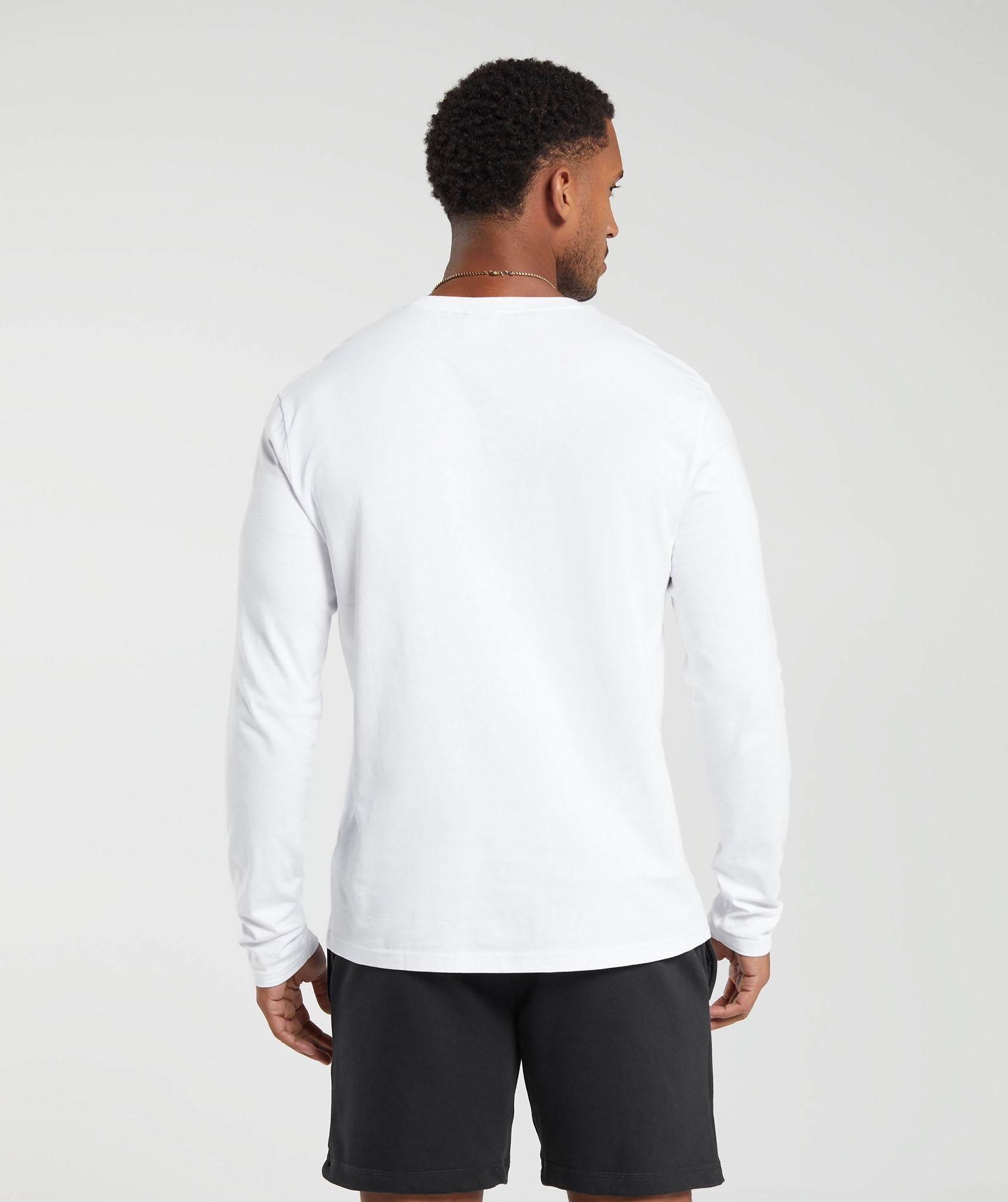 Gymshark Crest Long Sleeve T-Shirt White