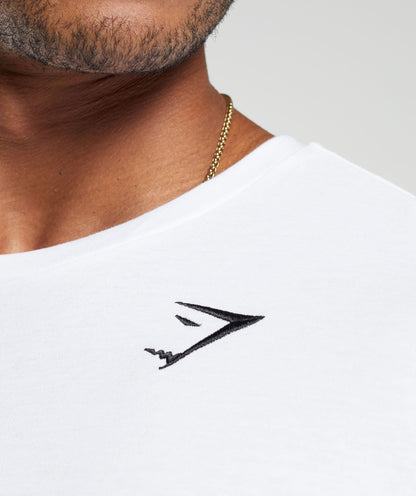 Gymshark Crest Long Sleeve T-Shirt White