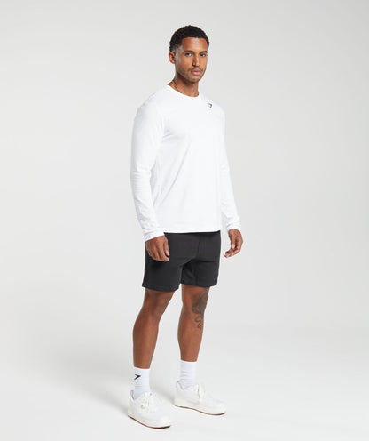 Gymshark Crest Long Sleeve T-Shirt White