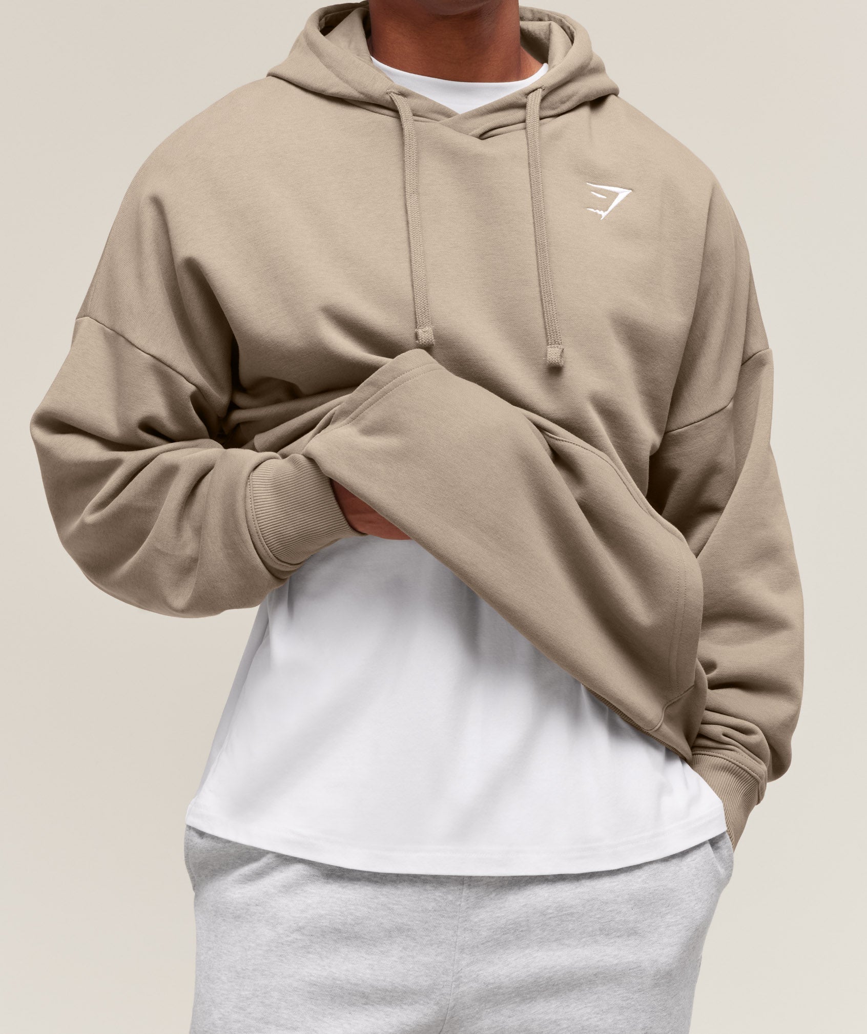 Gymshark Crest Oversized Hoodie Lifestyle Brown