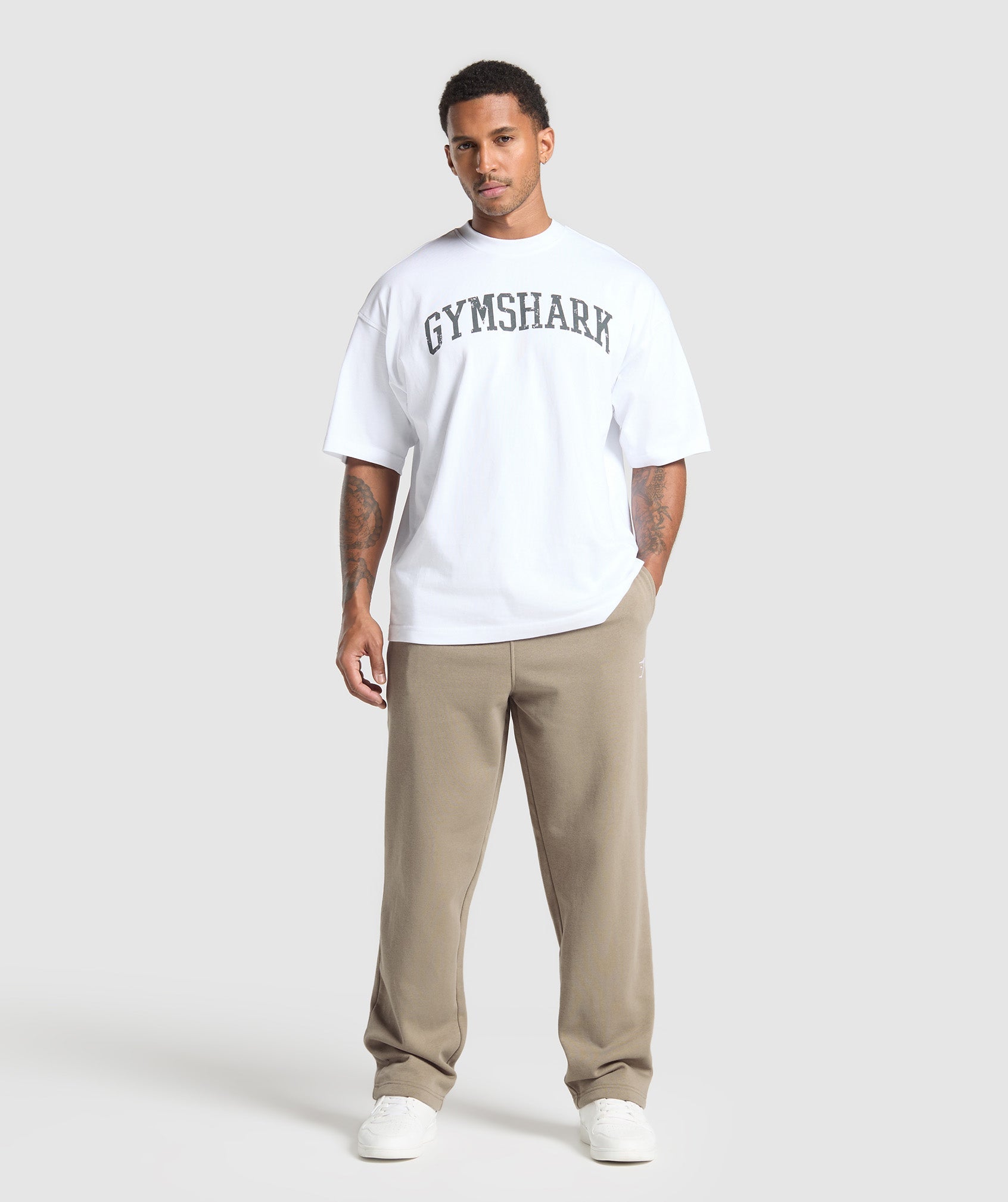 Gymshark Crest Straight Leg Joggers Lifestyle Brown