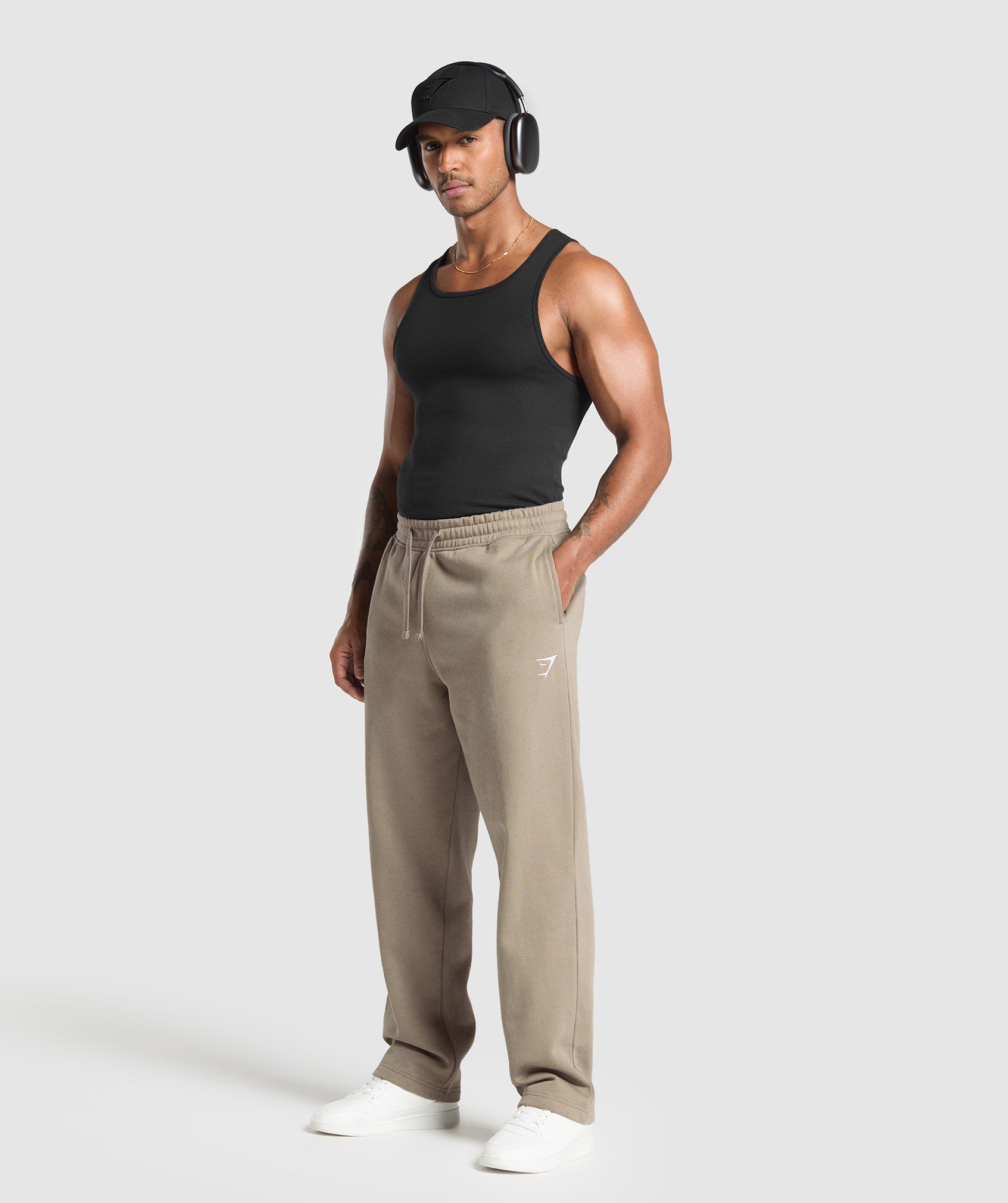 Gymshark Crest Straight Leg Joggers Lifestyle Brown