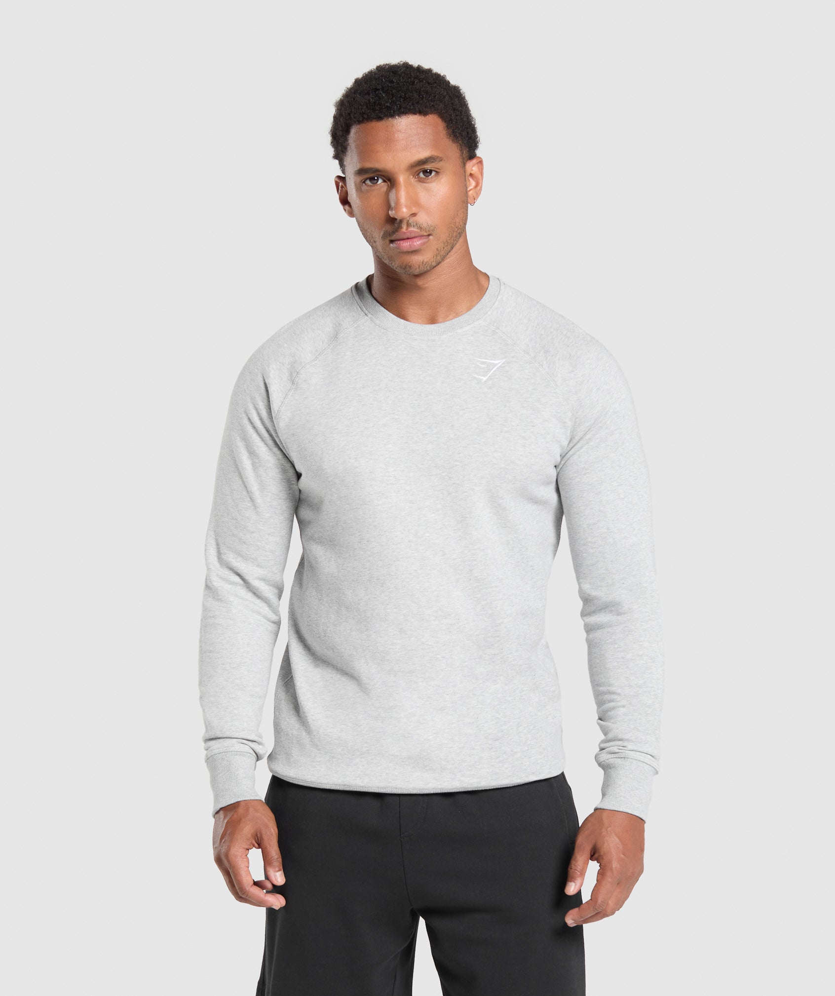 Gymshark Crest Sweatshirt Light Grey Marl