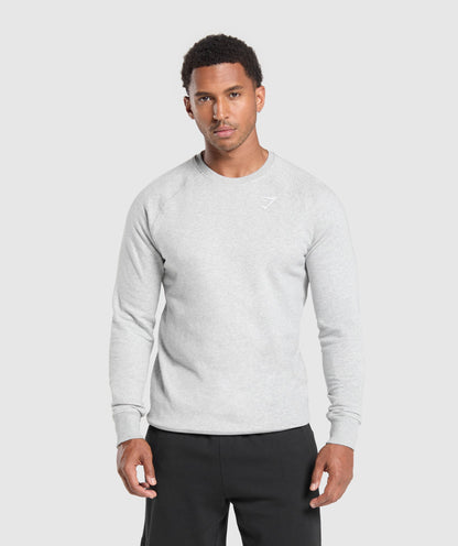 Gymshark Crest Sweatshirt Light Grey Marl