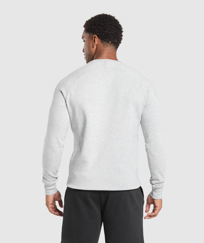 Gymshark Crest Sweatshirt Light Grey Marl