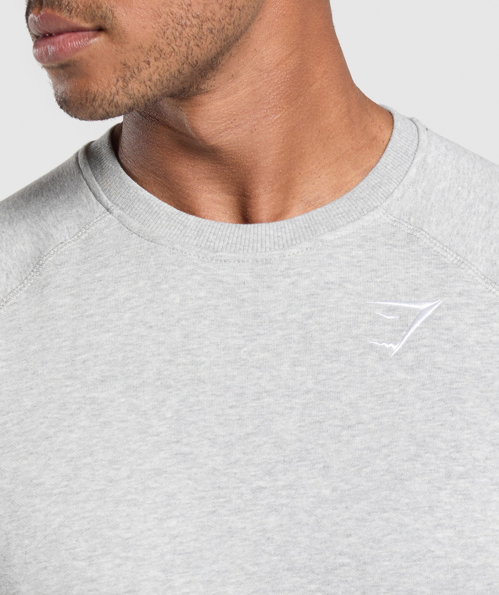 Gymshark Crest Sweatshirt Light Grey Marl
