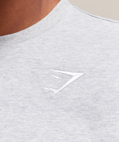 Gymshark Crest T-Shirt Light Grey Marl