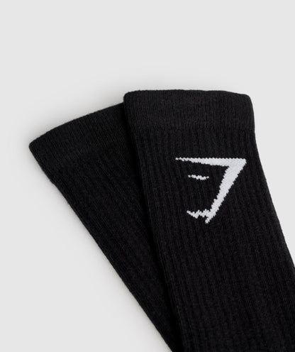 Women's Gymshark Crew Socks 3Pk Black