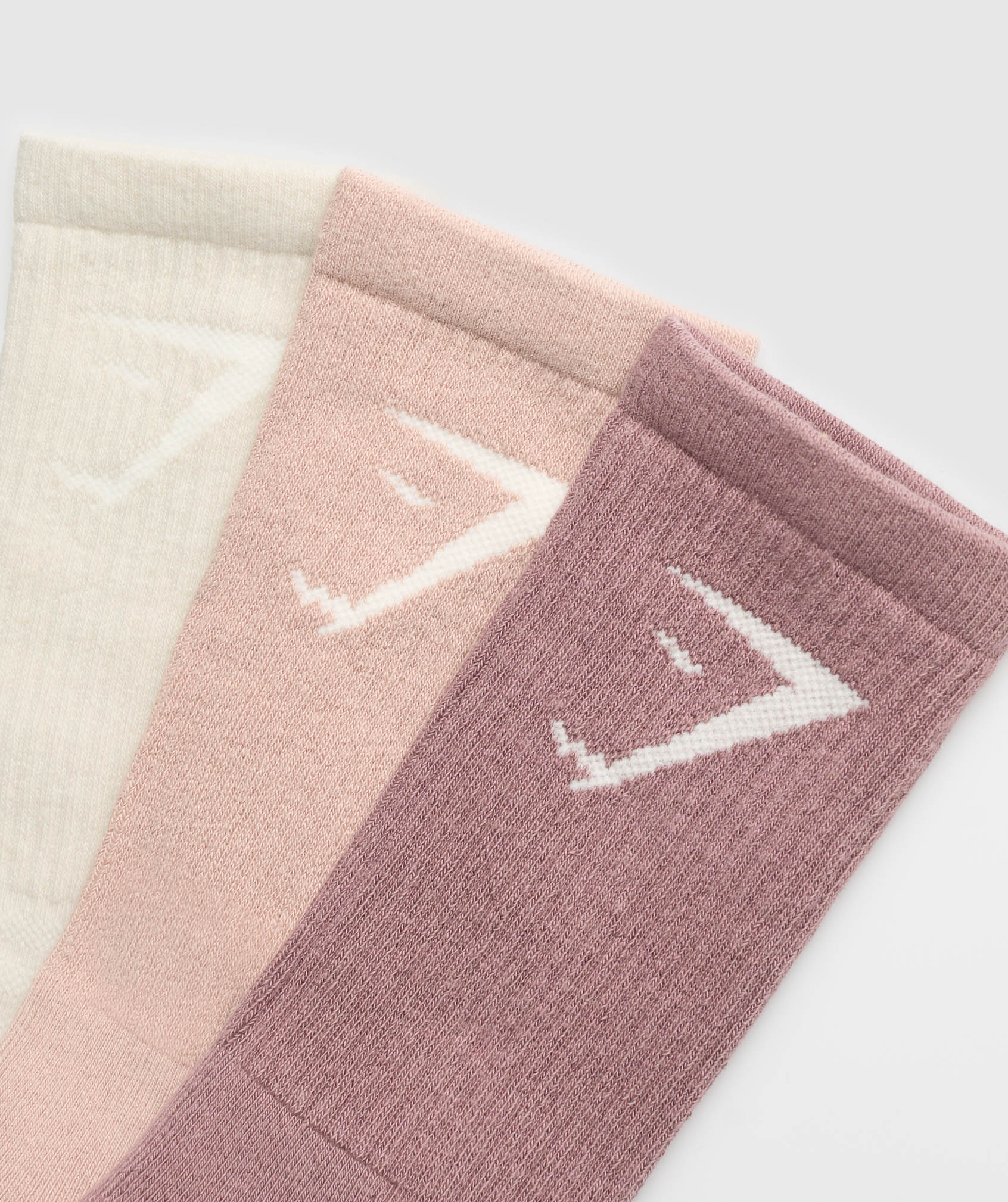 Gymshark Crew Socks 3Pk Chestnut Pink