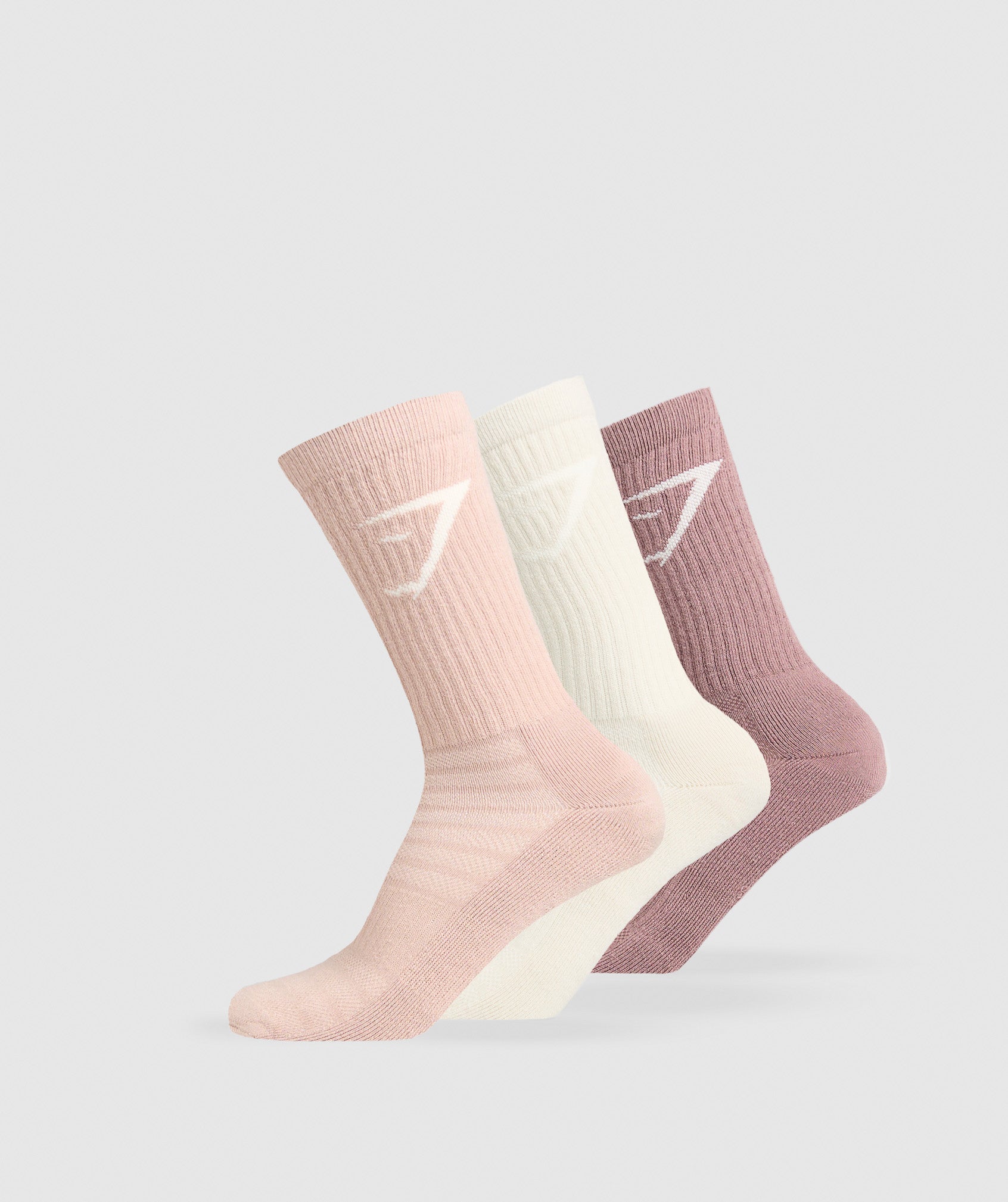 Gymshark Crew Socks 3Pk Chestnut Pink