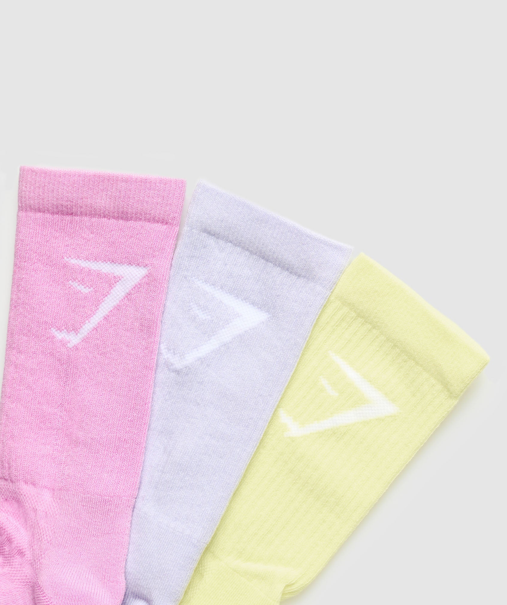 Women's Gymshark Crew Socks 3Pk Refresh Yellow