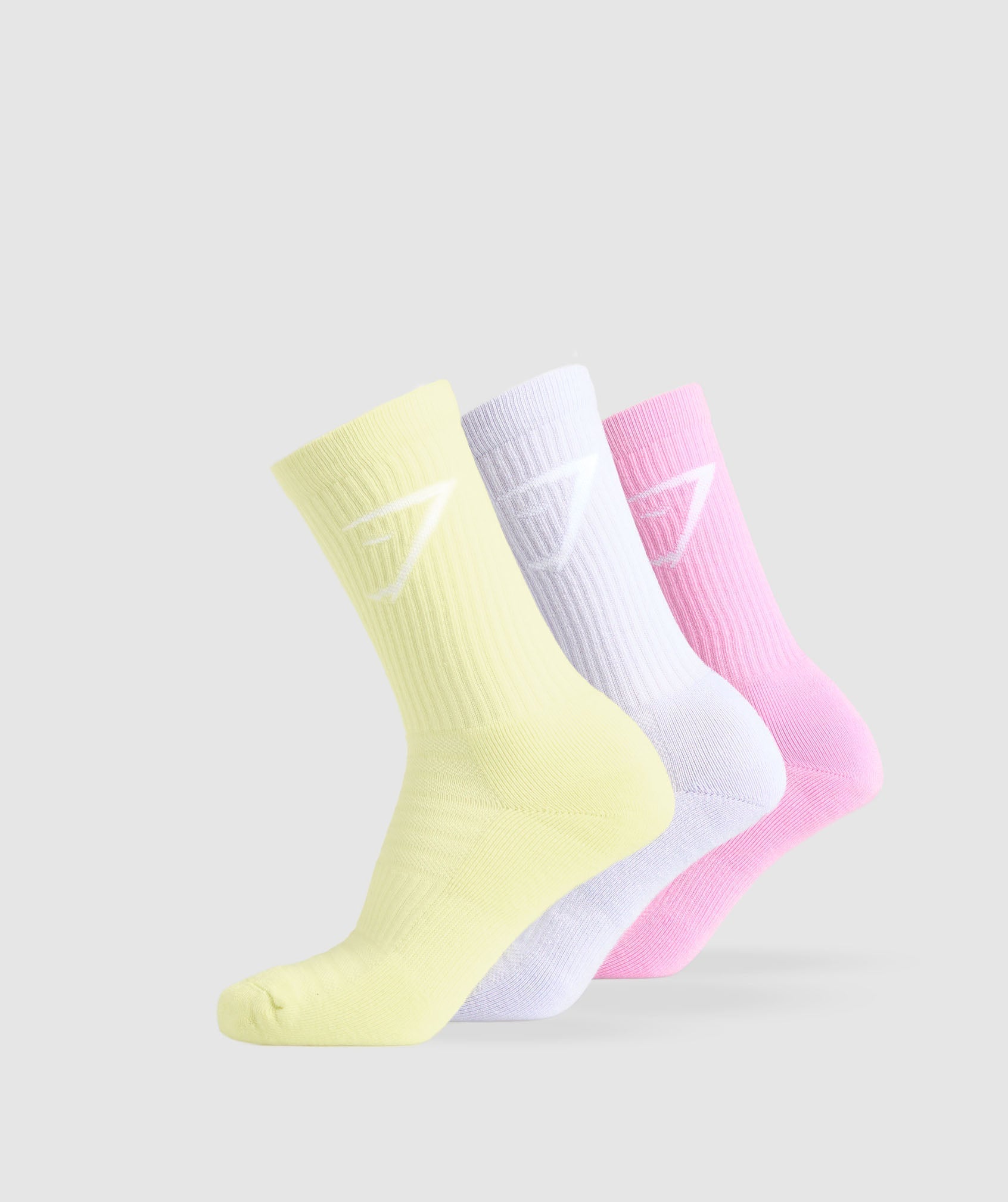 Women's Gymshark Crew Socks 3Pk Refresh Yellow