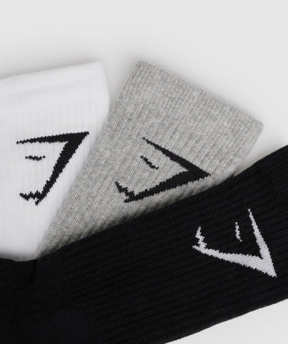 Gymshark Crew Socks 3Pk White