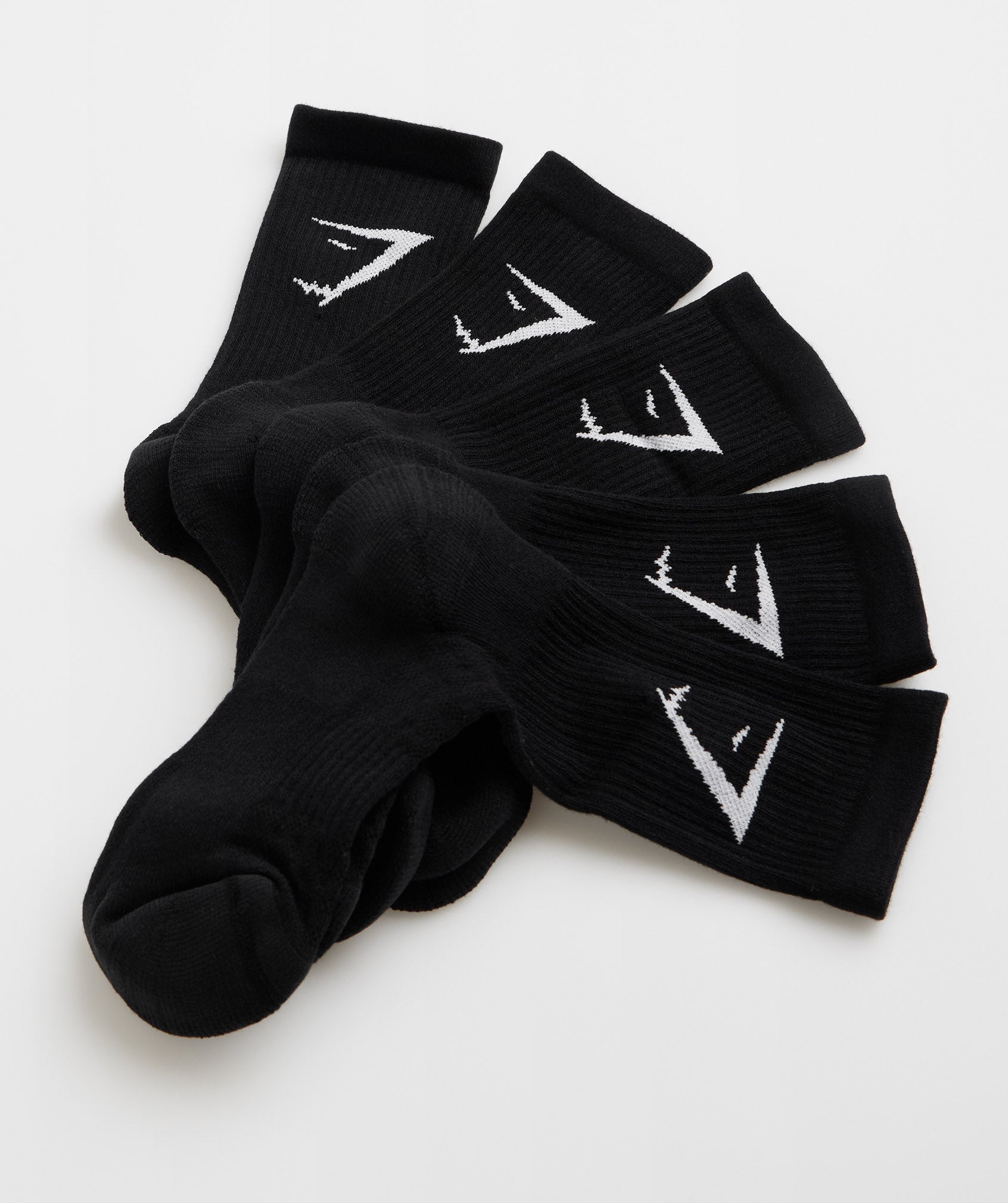 Women's Gymshark Crew Socks 5Pk Black