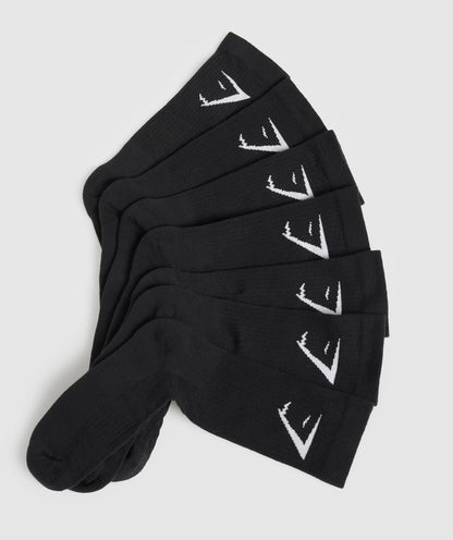 Women's Gymshark Crew Socks 7Pk Black