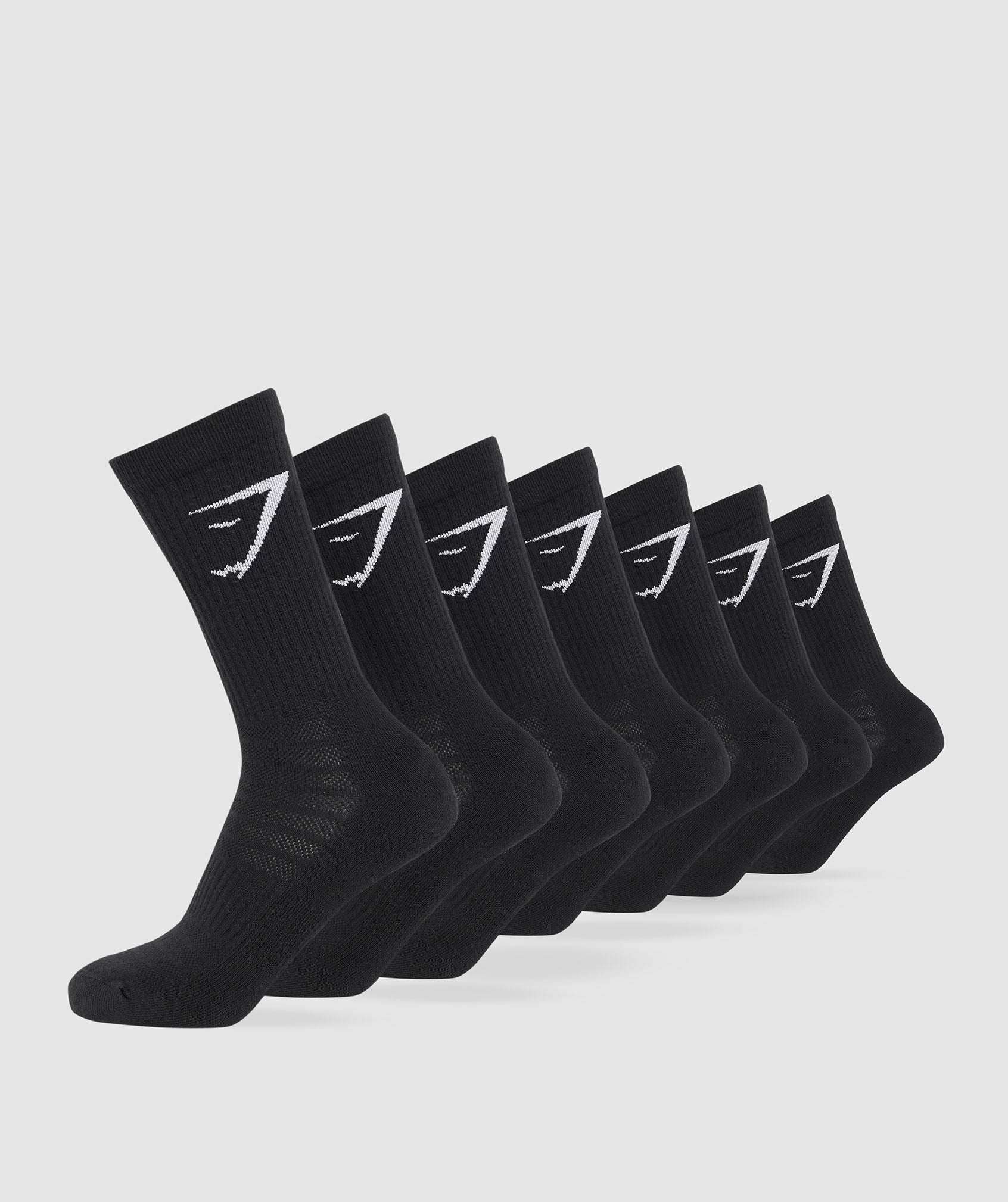 Women's Gymshark Crew Socks 7Pk Black