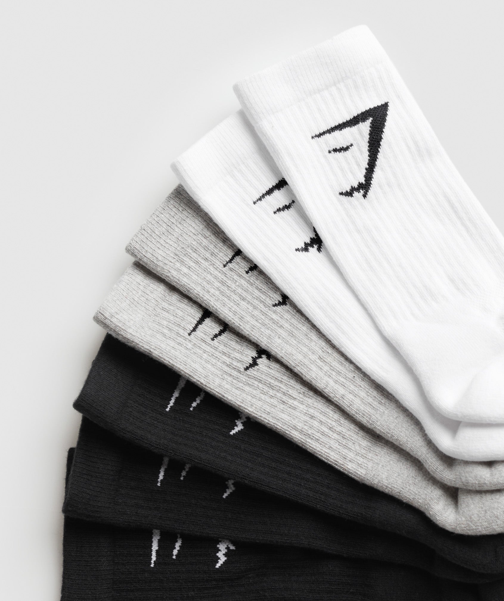 Women's Gymshark Crew Socks 7Pk White