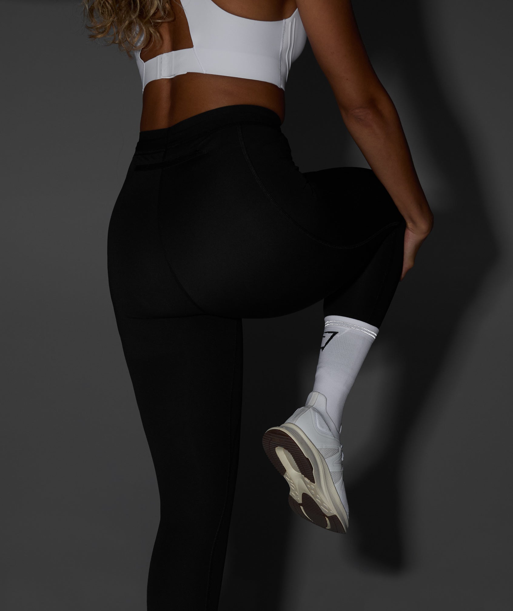 Women's Gymshark Crew Running Socks White